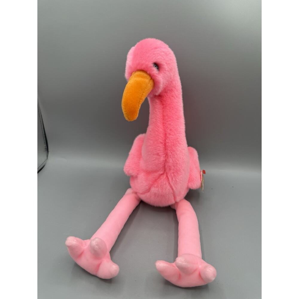 Ty Beanie Buddy Pinky Flamingo Plush Pink Bird Stuffed Animal With Tags